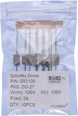 SR3100 SB3100 Schottky Barrier Rectifier Diodes 3 Amp 100  Number of Items: 10