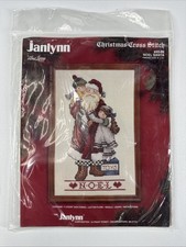 NEW Vintage 1989 Janlynn Christmas Cross Stitch Kit 9x14 Noel Santa