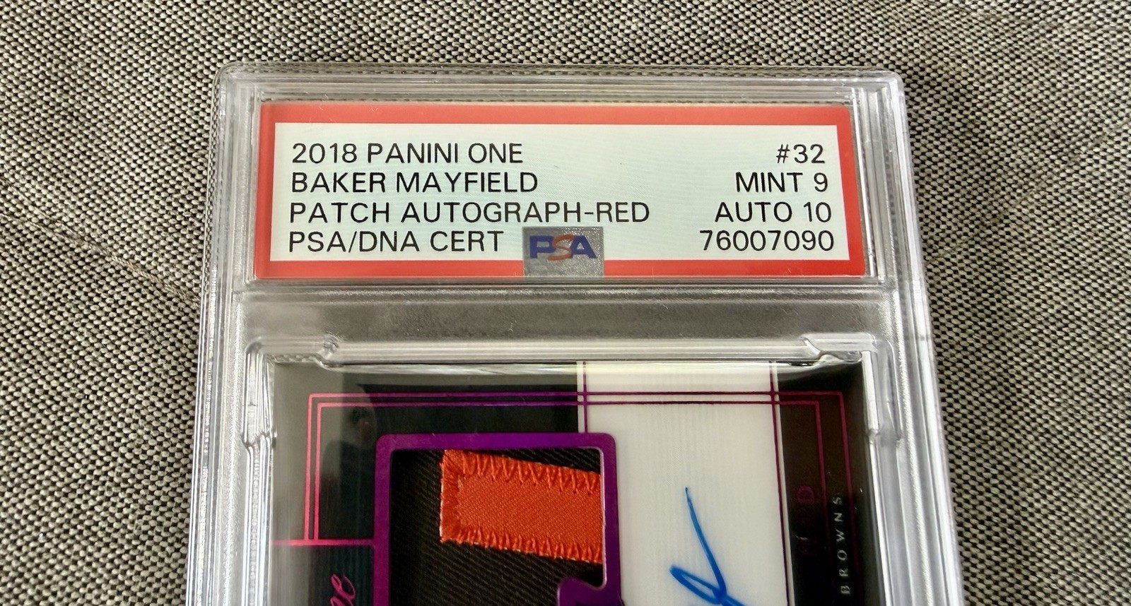 2018 Panini One Baker Mayfield Rookie Auto Red 8/15 PSA 9 Auto 🔥📈 view 4