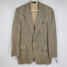 Austin Reed Regent Street Men Tweed Blazer Jacket Herringbone 100 Silk Striped