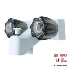 Mobile Home RV Tub Shower Faucet, Smoke Double Handles, 4" on Center, White