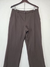 Pendleton Petite Slacks Virgin Wool Brown Straight Leg Pant Lining Sz 14 VTG Hem
