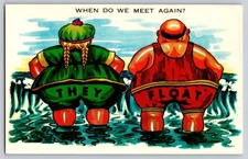 Vintage Humorous 'They Float' Postcard by Tichnor Bros. Boston
