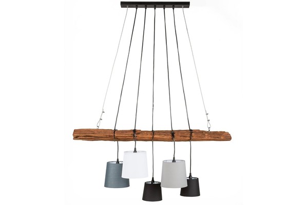Pendelleuchte HäNgelampe Balken Treibholz 115 Cm Lang Handarbeit FüR 5X E27-image