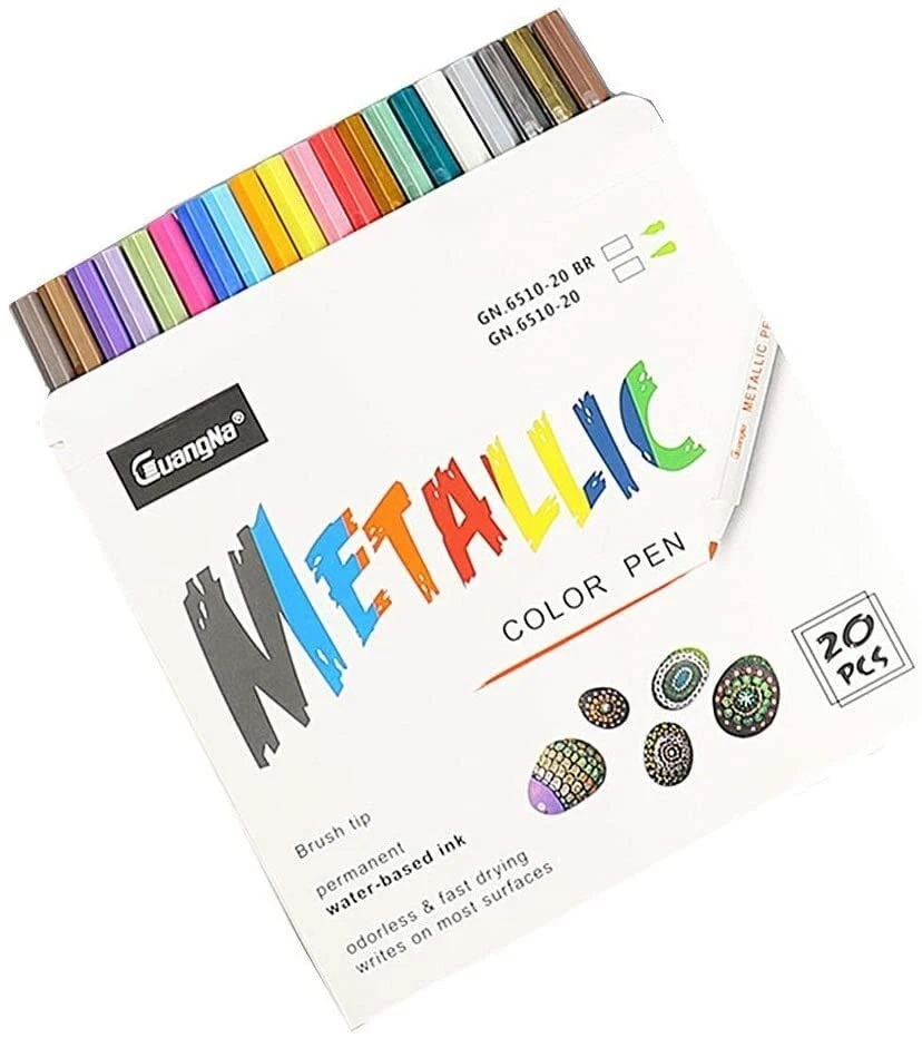 20x Metallic Marker Set Metallische Farben Stifte Wasserfest Fotoalbum Permanent