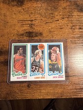 1980-81 Topps Larry Bird RC Scoring Leaders Scott May Jack Sikma Panel Card