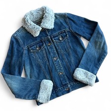 Vintage Y2K DKNY Jeans denim and faux fur jac...