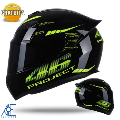 FML Casco Jet Moto Scooter Integrale Custom Con Visiera Per Uomo e Donna Nero Lucido