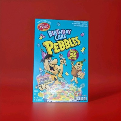Birthday Cake Pebbles Breakfast Cereal Gluten Free 10 oz Limited Edition Fruity