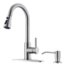 Kitchen Sink Faucet with Soap Dispenser, Kitchen Faucet with Pull Down Sprayer