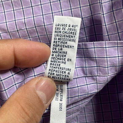 Ralph Lauren Shirt Men's 2XL Purple VTG 1990's Checked Short