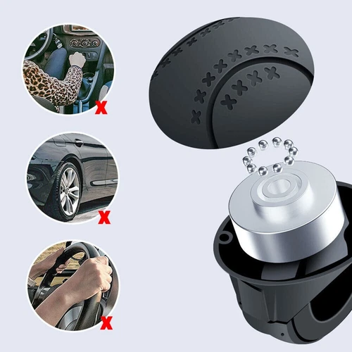 Black Universal 360° Rotation Car Steering Wheel Booster Ball Auto Accessories - Bild 8 von 16