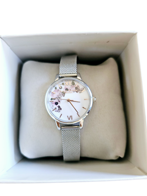 Olivia Burton London Signature Florals White and Rose Gold Dial Ladies Watch