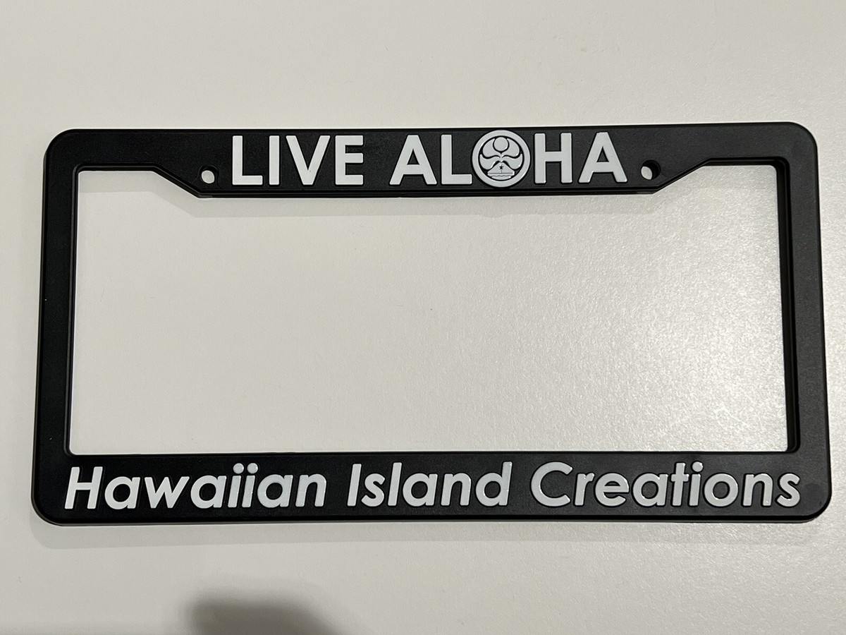 Hawaiian Island Creations HIC SURF license plate frame LIVE ALOHA Hawaiian Island Creations HIC SURF license plate frame LIVE ALOHA