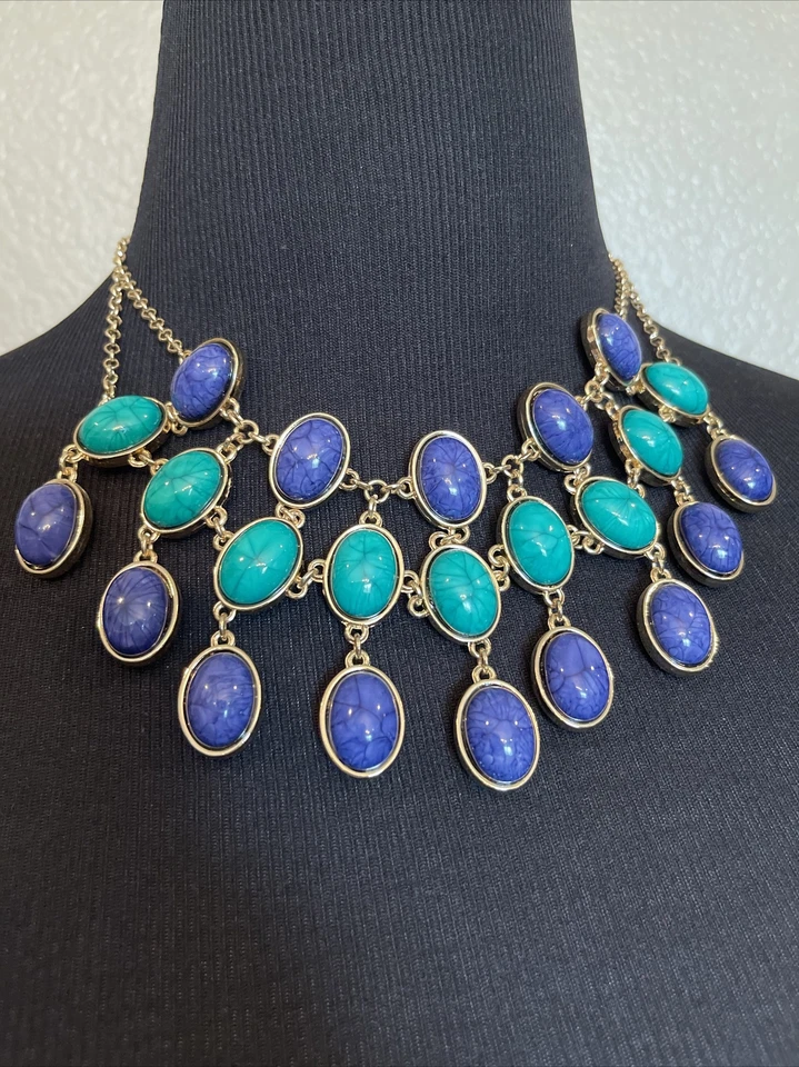 BEBE Collar Babero Azul y Turquesa NUEVO CON ETIQUETAS 💙 Foto 2 de 4