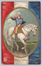 Patriotic Postcard George Washington on Horse Clapsaddle Embossed Posted 1911