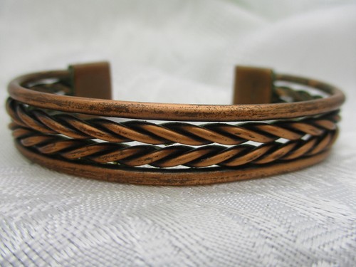VINTAGE ESTATE JEWELRY MARKED SOLID COPPER 1/2" WIDE CUFF BRACELET