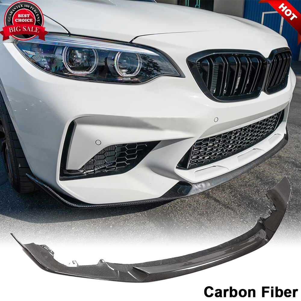 Fits BMW F87 M2 Competition M2C 2018+ REAL CARBON FIBER Front Bumper Lip Spoiler