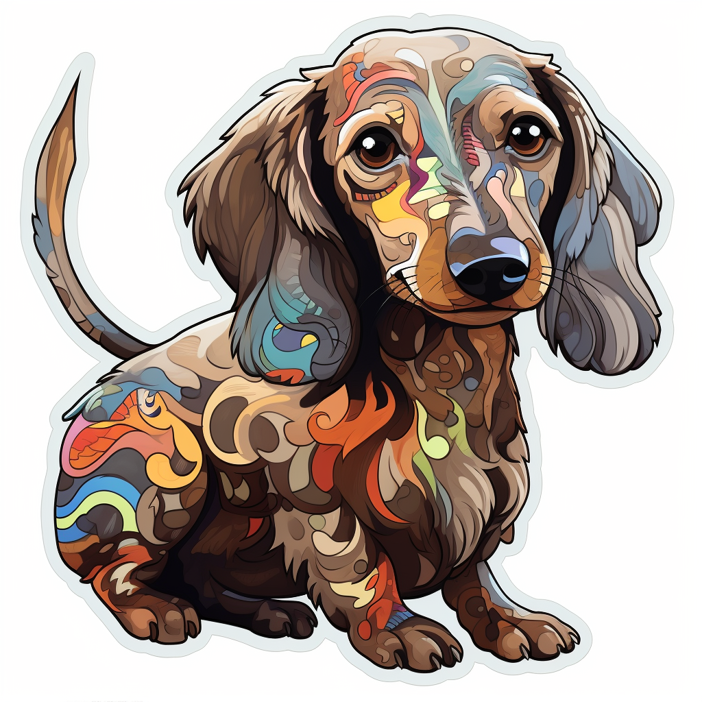 3D Dackel Autoaufkleber 15cm - Zerrissener Effekt Reflektierend