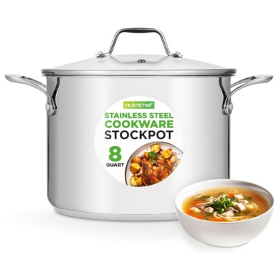 1 NUTRICHEF NCSP8 Edelstahl Kochtopf Gas- und Induktionskochfelder