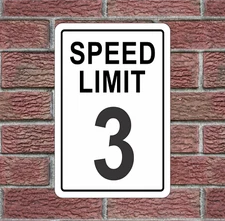 Speed Limit 3 Metal Sign for Jobsite Forklift Parking Lot Warehouse 12"x18" mph