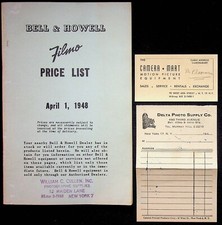 Bell Howell Filmo Price List April 1948 Projectors Cameras Reels Screens