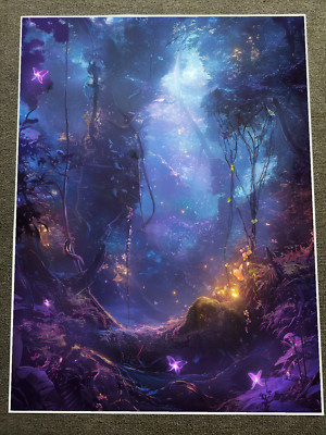 Enchanted Forest with Magical Glow Poster 18x24in