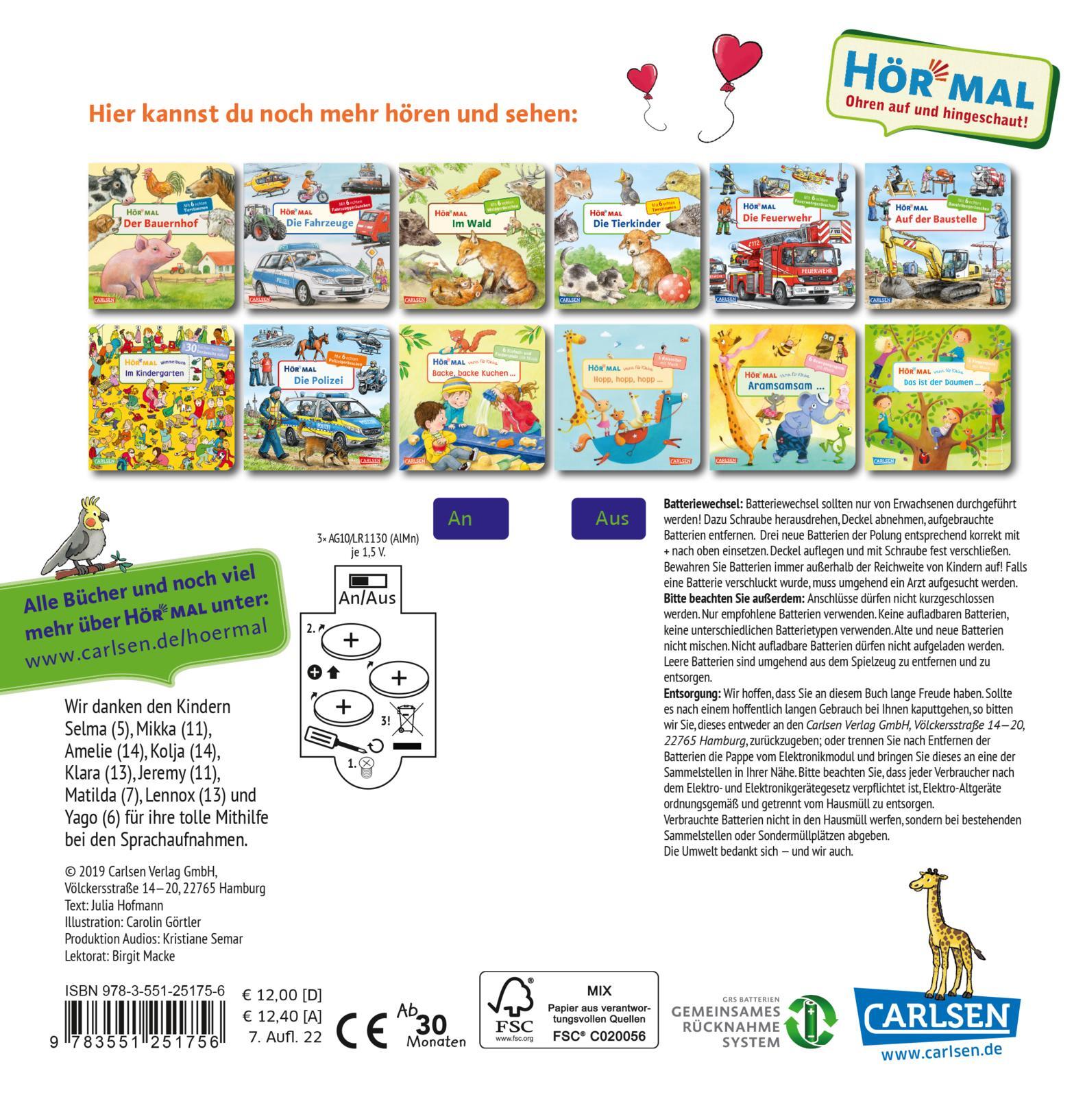 Thumbnail - Julia Hofmann; Carolin Görtler / Hör Mal: Wimmelbuch: Zoo
