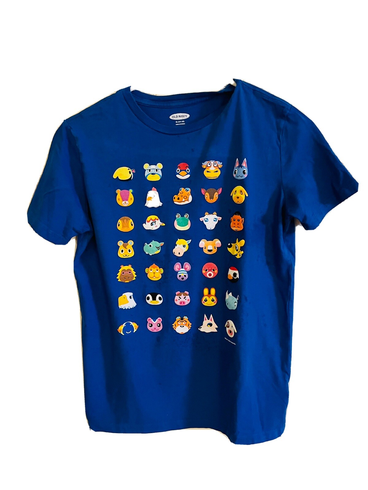 Old Navy Kids Size 14/16 Animal Crossing Graphic Tee Blue Short Sleeve