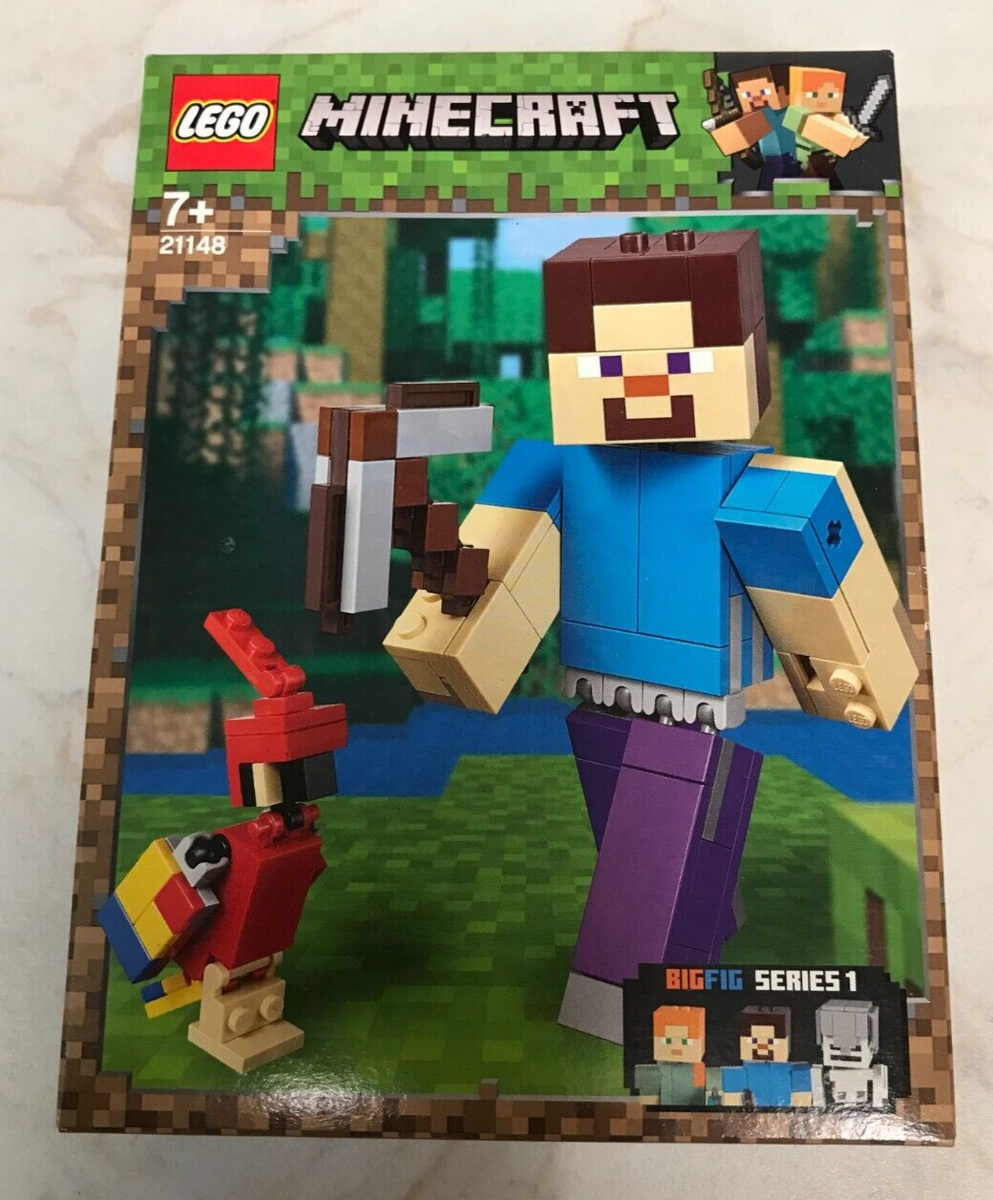 Lego 21149 Minecraft Steve Big Fig With Parrot 159 pcs Series