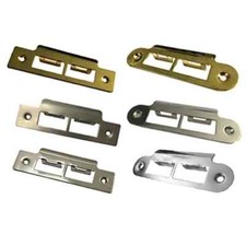 Nickel Plated Long Strike Plate for Tubular Mortice Latch Lock – Square & Round
