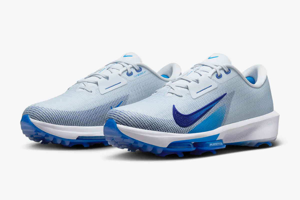 Nike Men's 10 Wide Air Zoom Infinity Tour 2 Golf Shoes Grey Royal