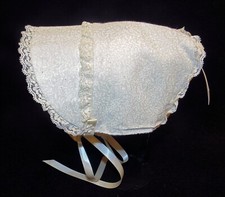 Ivory Floral Print Extended Front Baby Bonnet 0-3 months