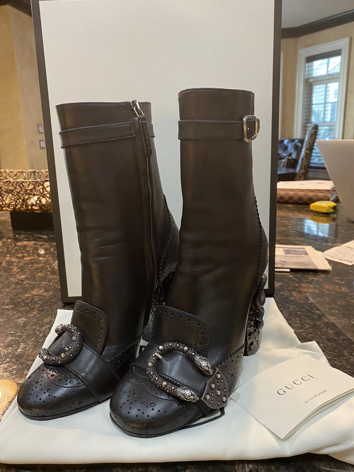 Bottes à talons serpent Gucci Dionysus taille /US 7 RARE TROUVE