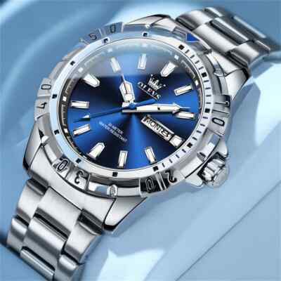 OLEVS LUXURY MEN S WATCH WATERPROOF STAINLESS -STEEL