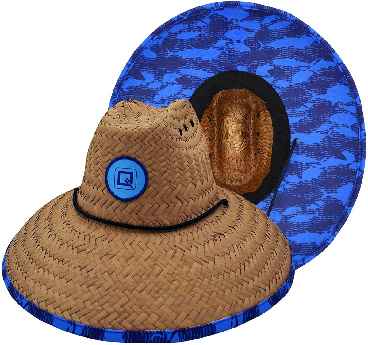 Mens Straw Hat Cool Fishing Beach Summer Sun Lifeguard Hat FREE & FAST  SHIPPING