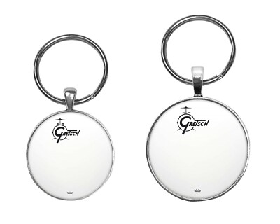 Gretsch White Bass Drum Head Image Key Ring Necklace Pin Cufflinks Jewelry Sets