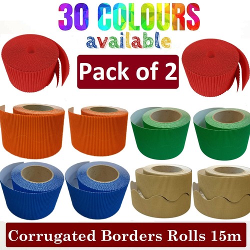Corrugated Scalloped Border Roll: Classroom wall Decoration Display Pack of 2 - Picture 2 of 247