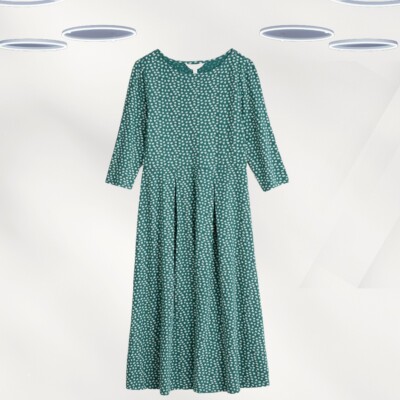 Ex Seasalt Women's 3/4 Slevee Fit & Flare Dress in Green Wild Flower (Defect) | eBay Ex Seasalt Women's 3/4 Slevee Fit & Flare Dress in Green Wild Flower (Defect) | eBay