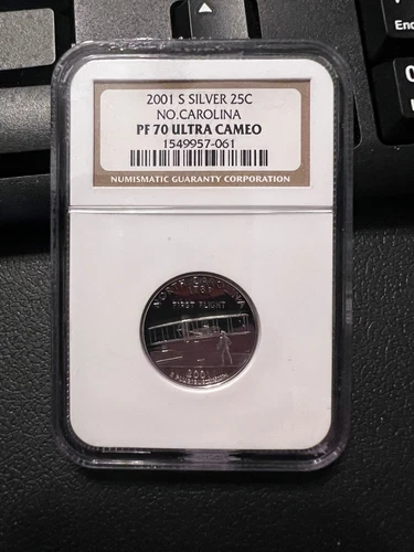 2001-S SILVER Washington Quarter North Carolina 25C NGC PR70 ULTRA CAM