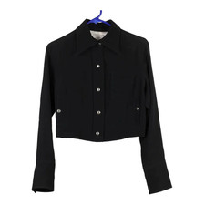 John Richmond Cropped Jacket - Small Black Wool Blend