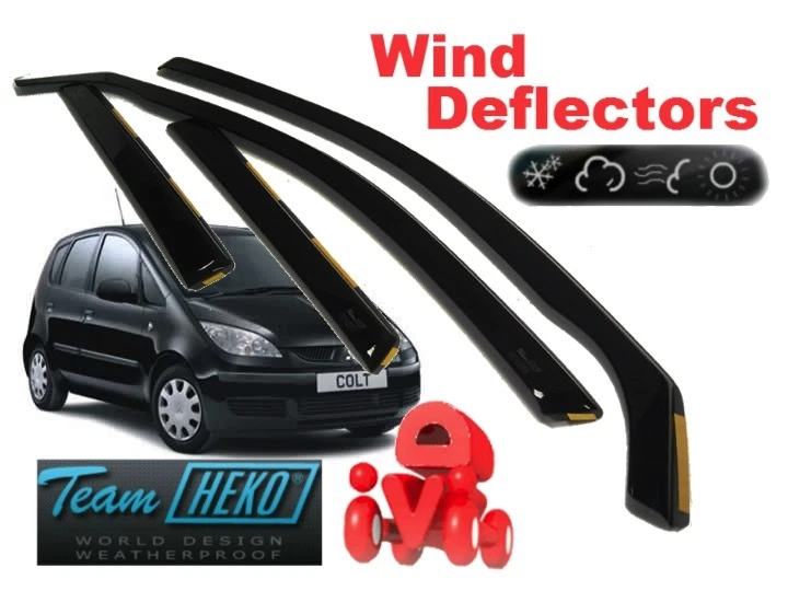 For Mitsubishi Colt VI 2004 2012 5.doors Wind deflectors 4.pc