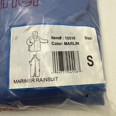 Pro Rainer Rainsuit The Mariner Mid-Weight Commercial Raingear Size Small Marlin
