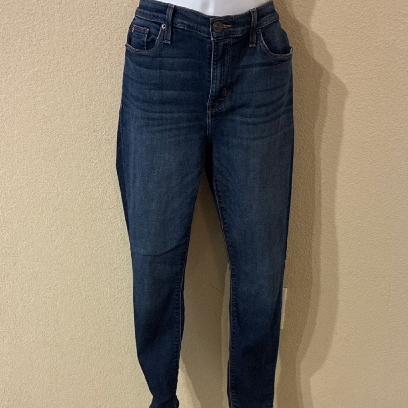 Hudson Women's Blue Denim Super Skinny Jeans Button Zipper 5-Pocket Design