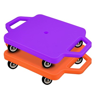 2 Pcs Sports Scooter Board with Handles Colored Sitting Floor Scooter Board w...