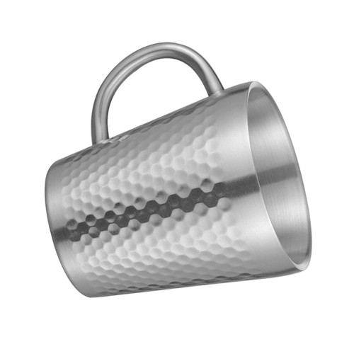 Stainless Steel Double Walled Coffee Cup 300ml Hammered Insulated Mug Heat - Picture 8 of 12
