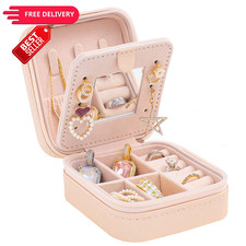 KElofoN Travel jewelry case box 4x2x2 inches, Pink