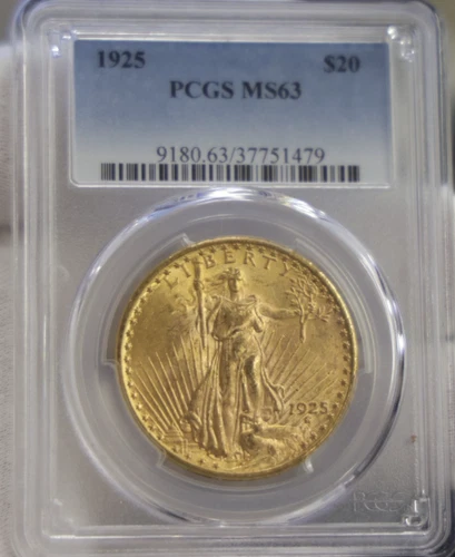 1925 US $20 Saint Gaudens Double Eagle PCGS MS63