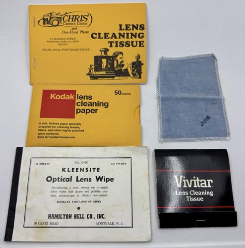 Vintage Camera Lens Cleaning Paper Tissue Lot Kodak Vivitar Kleensite Japan