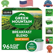 Green Mountain Breakfast Blend K-Cup Pods - 96 Count Light Roast Coffee Delight